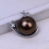 S925 Sterling silver snail Pendant Accessory Pearl Holder with chain (Doesn't include pearl)