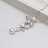 S925 Sterling Silver Tassels Pendant Accessory Pearl Holder with chain (Doesn't include pearl)