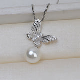 S925 Sterling Silver Butterfly Pendant Accessory Pearl Holder with chain (Doesn't include pearl)